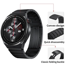 Premium 22mm Titanium Lightweight Wristband Strap for 22mm Width strap (Black)