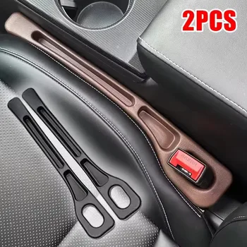 2Pcs Car Seat Gap Filler Seat Crevice Storage Box Bag Between Seats Console Organizer Decoration Interior Auto Accessories 1