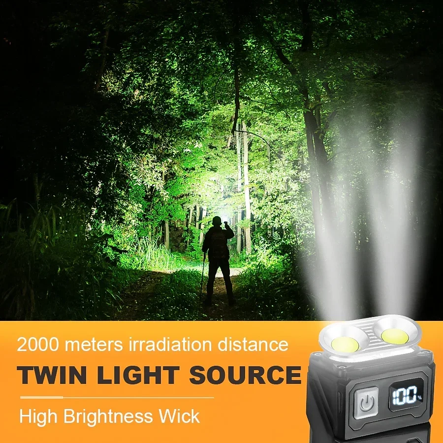 Description Picture 4 of itemPortable LED Flashlight USB Rechargable Magnetic Torch Multifunctional Outdoor Camping Emergency Lantern with Warning Light