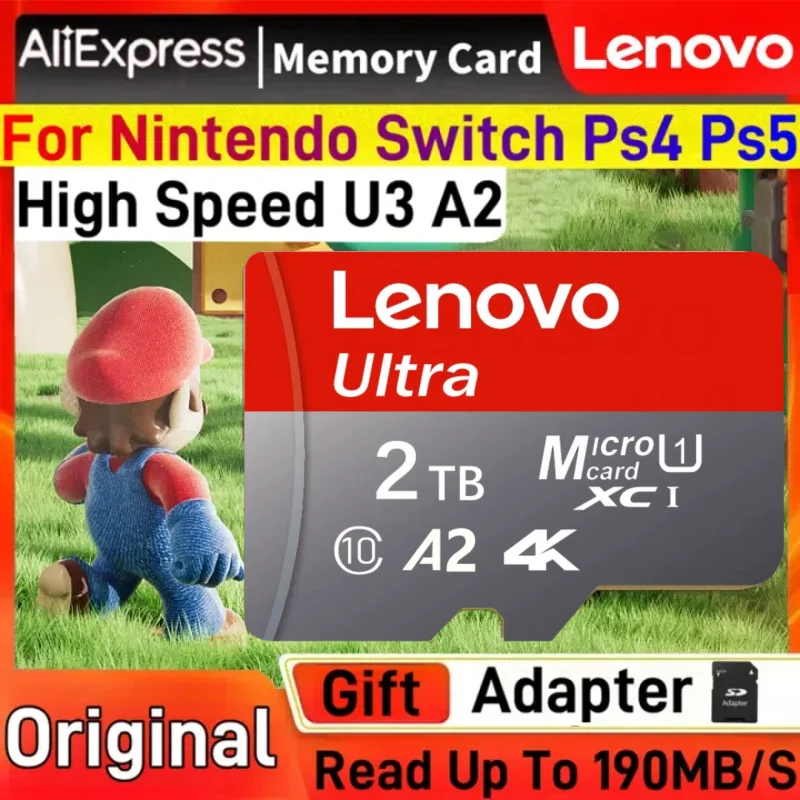 Micro SD Card Lenovo 2TB 1TB Class10 A2 128GB 256GB 512GB For Camera Nintendo Switch PC