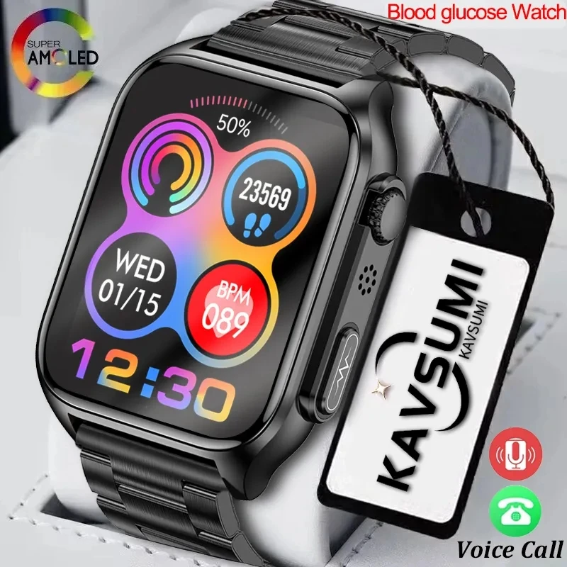 

2023 New Blood Sugar ECG+PPG Smart Watch Men AI Voice Assistant Bluetooth Call Automatic Infrared Blood Oxygen Health Watch IP67