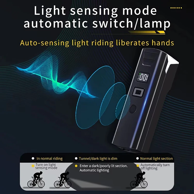 BUCKLOS Bicycle Front Light 18650 Battery Type-c Rechargeable Bike Headlight Powerful Handlebar Flashlight Cycling Highlights 3