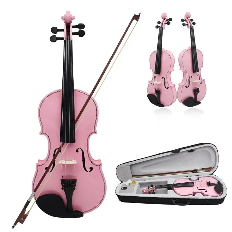 

1Pc Colorful Wood Violin Beginner Adult Children Practice Stage Performance Professional Solid Wood Violin Musical Instrument