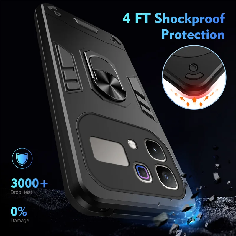 Rugged Shockproof Case with Ring Stand Holder