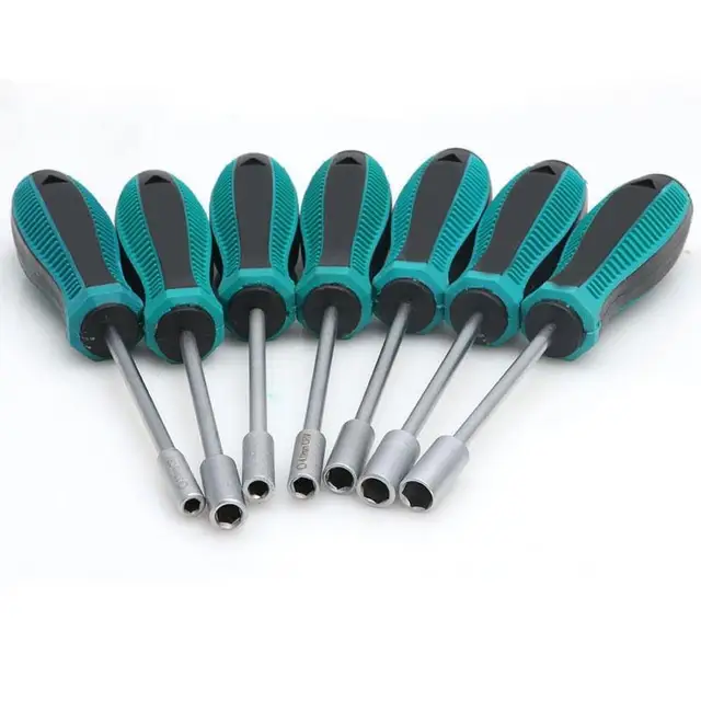 Metal Hexagonal Socket Screwdriver Manual Tool Socket Wrench Screwdriver Socket Screwdriver 3-14mm Hexagonal Socket Wrench 5
