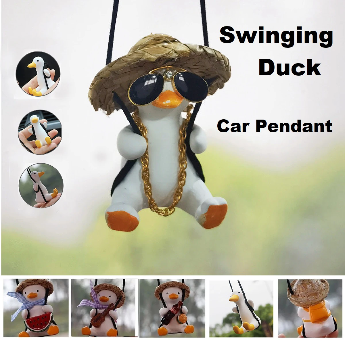 Cute Swing Duck Car Pendant, Swinging Duck Car Hanging Ornament, Funny  Flying Duck Auto Interior Rearview Mirrors Charms Car Decoration  Accessories - Dashboard Sunglasses Duck