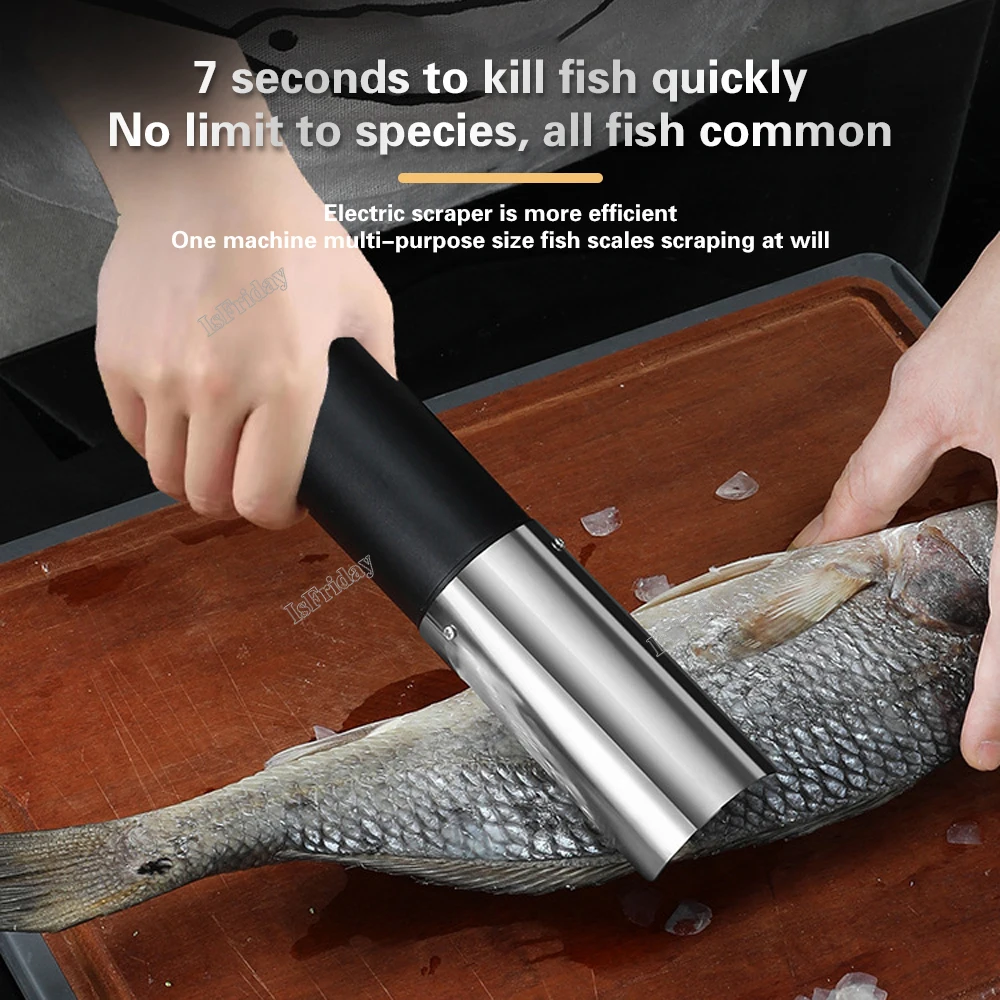 

Wireless Portable Electric Fish Scaler Remover Fish Scraper Cleaner Waterproof Battery 3000mAh USB Charge Seafood Tools