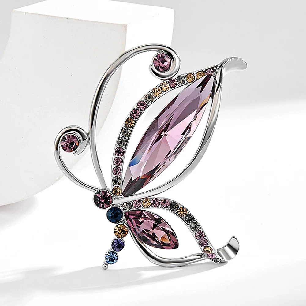 

Light Luxury Brooch for Women Colorful Crystal Butterfly Brooches Women's Shirt Lapel Pins Accessories Corsage Exquisite Jewelry