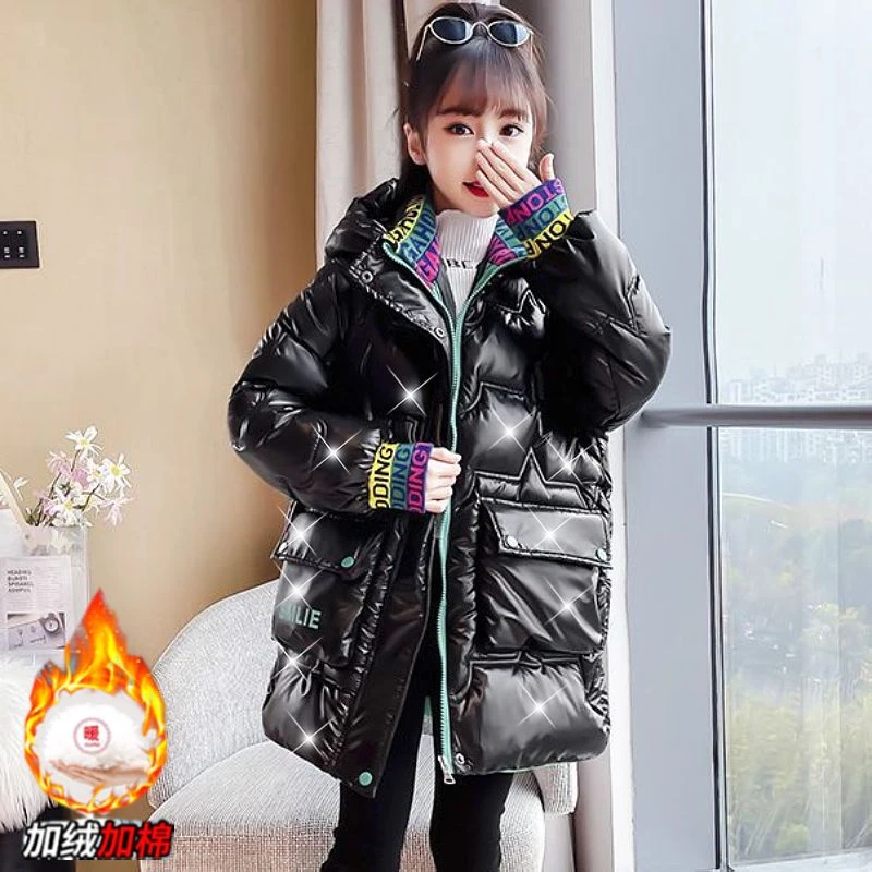 Girls Winter Jacket Children's Thick Warm Coat Kids Hooded Coats Baby Thick Parka Bunny Decoration Winter Clothing Outerwear