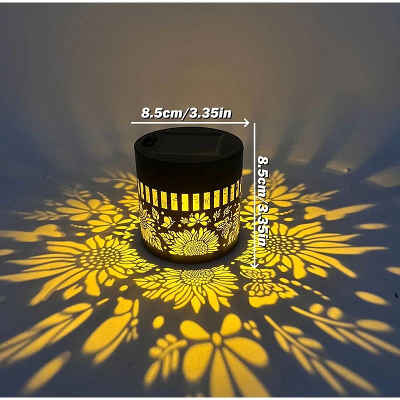 Solar-Powered Outdoor Mandala Projector Wall Lamp - Waterproof Decorative Garden & Patio Light