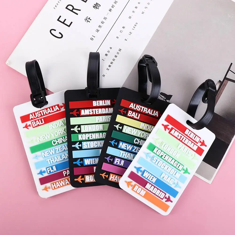 

PVC Country Name Luggage Tag Aircraft Consignment Card Tag Airplane Suitcase Tag Boarding Pass Men