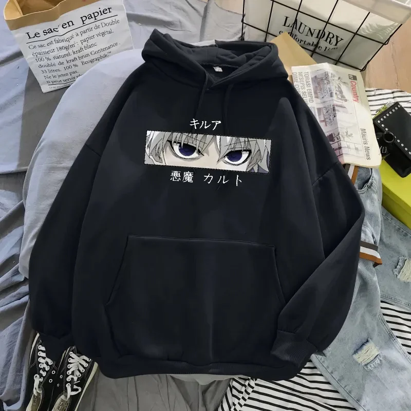 

Милые женские Аниме толстовки Hunter X Hunter мужские пуловеры толстовки свитшоты Killua Zoldyck Hisoka худи в стиле аниме топы в уличном стиле