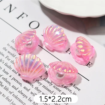 Diy 수지 홈 장식 카와이 키 체인 장식, 모조 쉘 장식, 오픈 쉘 진주 장식, 귀여운 전화 케이스 액세서리, 10 개