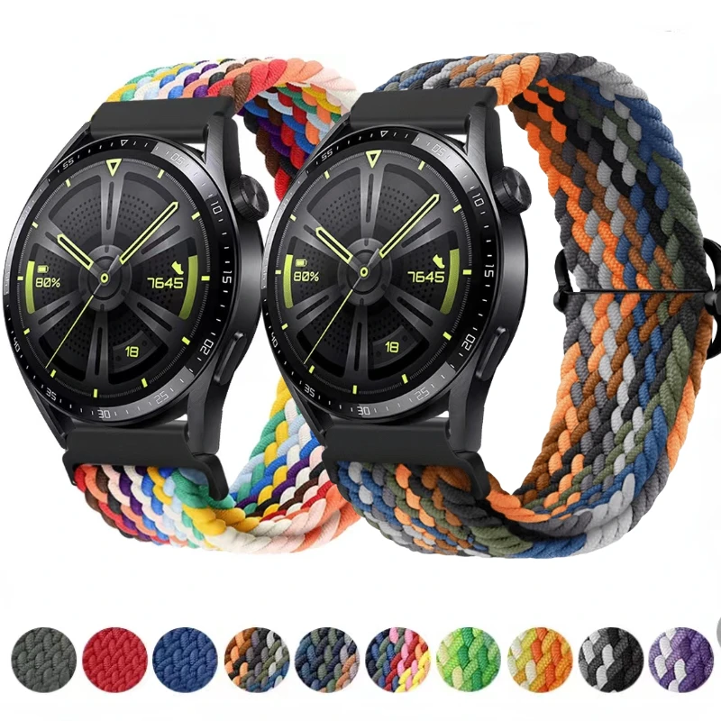 Cinturino In Nylon Intrecciato Per Samsung Galaxy Watch 3 4 5 Gear S3 Amazfit Gtr Cinturino Regolabile Traspirante Per Huawei Watch Gt 2 3 Pro