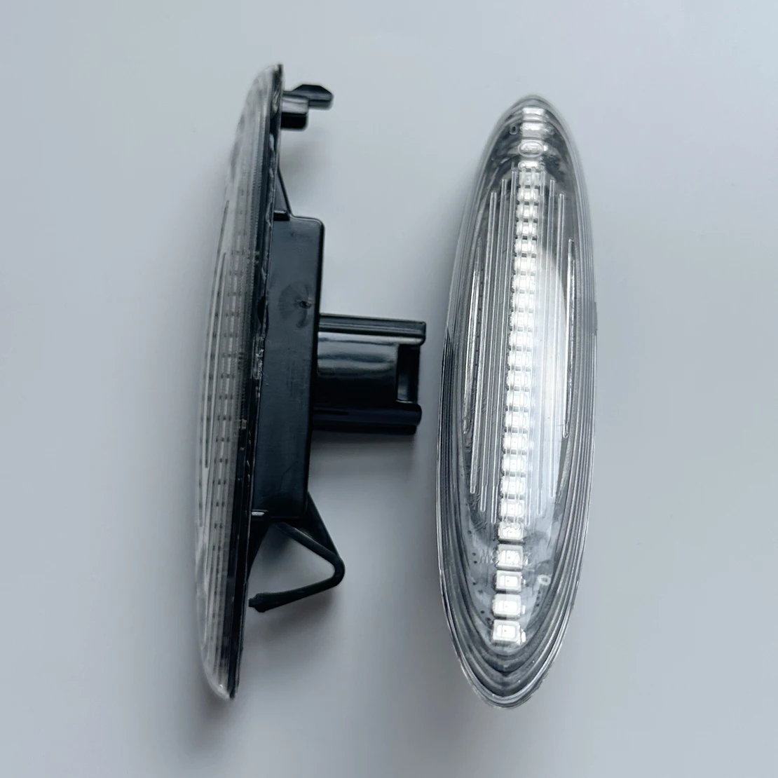 1PairClearLensDynamicAmberLEDFrontBumperSideMarkerLight