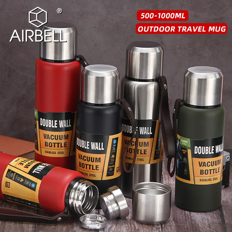 Large Capacity Portable Thermos Water Bottle Stainless Steel Flask