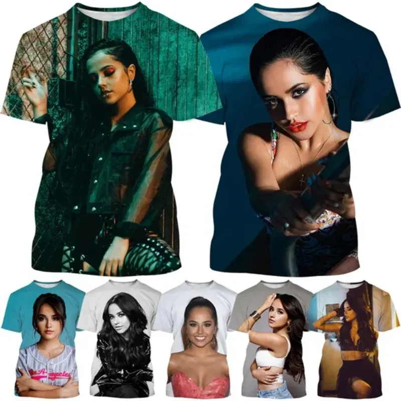 

Fashion Women Clothing Sexy Female Singer Becky G T-shirt Personality Hip Hop Street Unisex Oversized T Shirt Harajuku Tops Tees