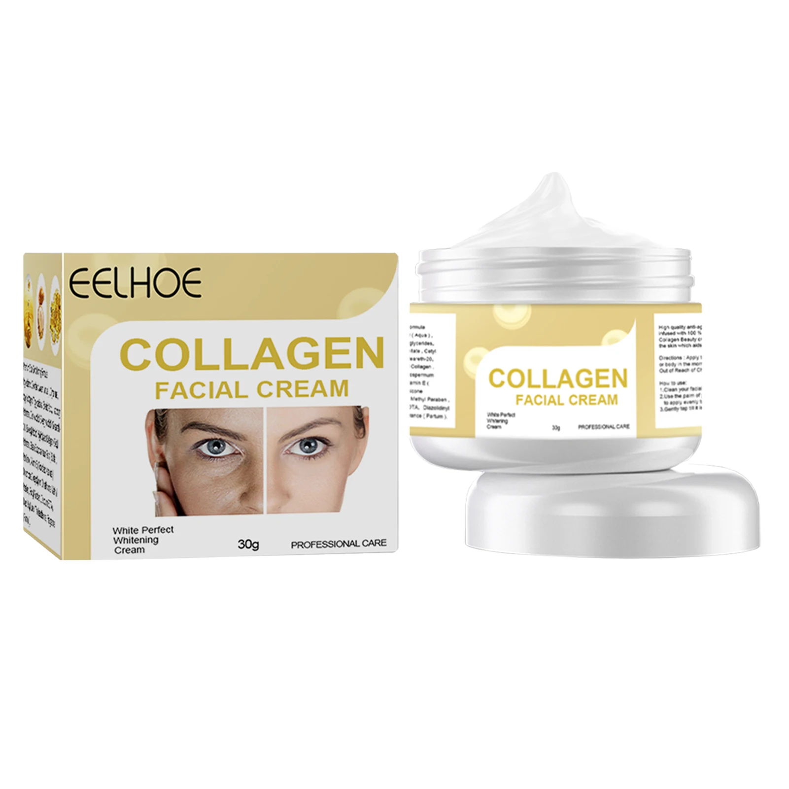 Anti-Aging-Kollagencreme, Anti-Aging-Gesichtsfeuchtigkeitscreme, feuchtigkeitsspendende und aufhellende Tages- und Nachtcreme mit straffendem Vitamin E_voghion.com