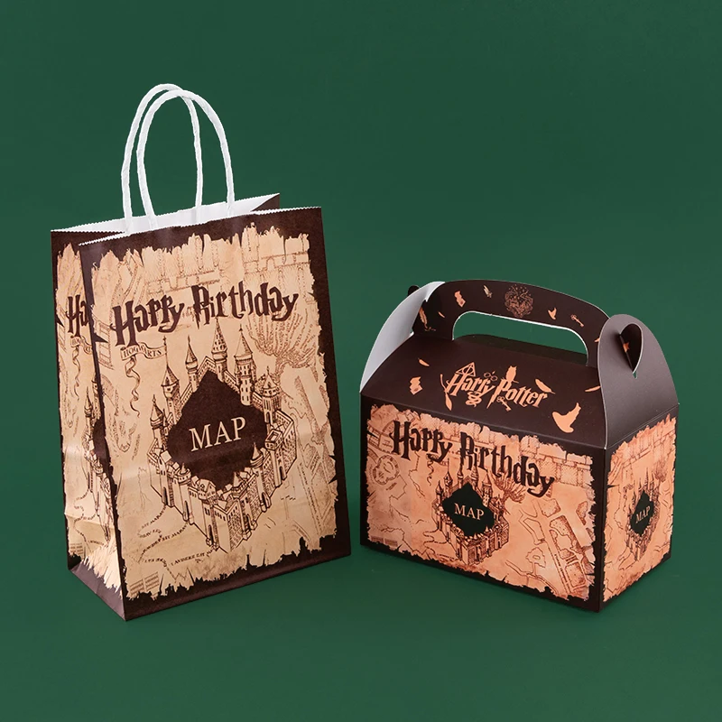 Birthday Gift Box and Bag Set – Marauder’s Map Inspired Party Favor Packaging for Candy... - SKU BGS17091 - UGI Packaging