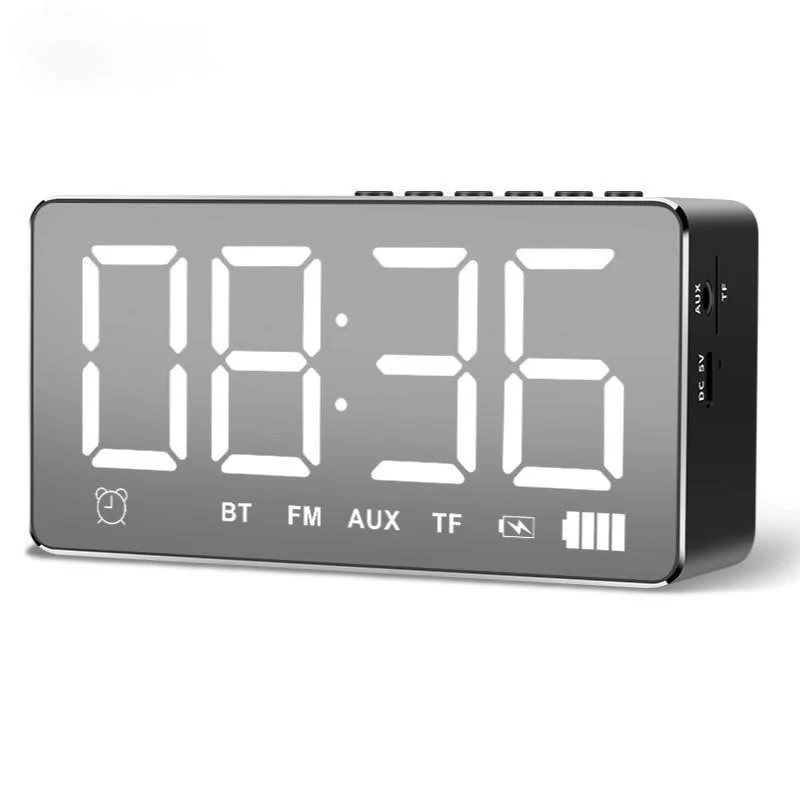 Bluetooth Wireless Led Doppia Sveglia Sveglia Luce Regolazione Scura Radio Fm Sveglia Della Funzione Snooze Office Home Decor