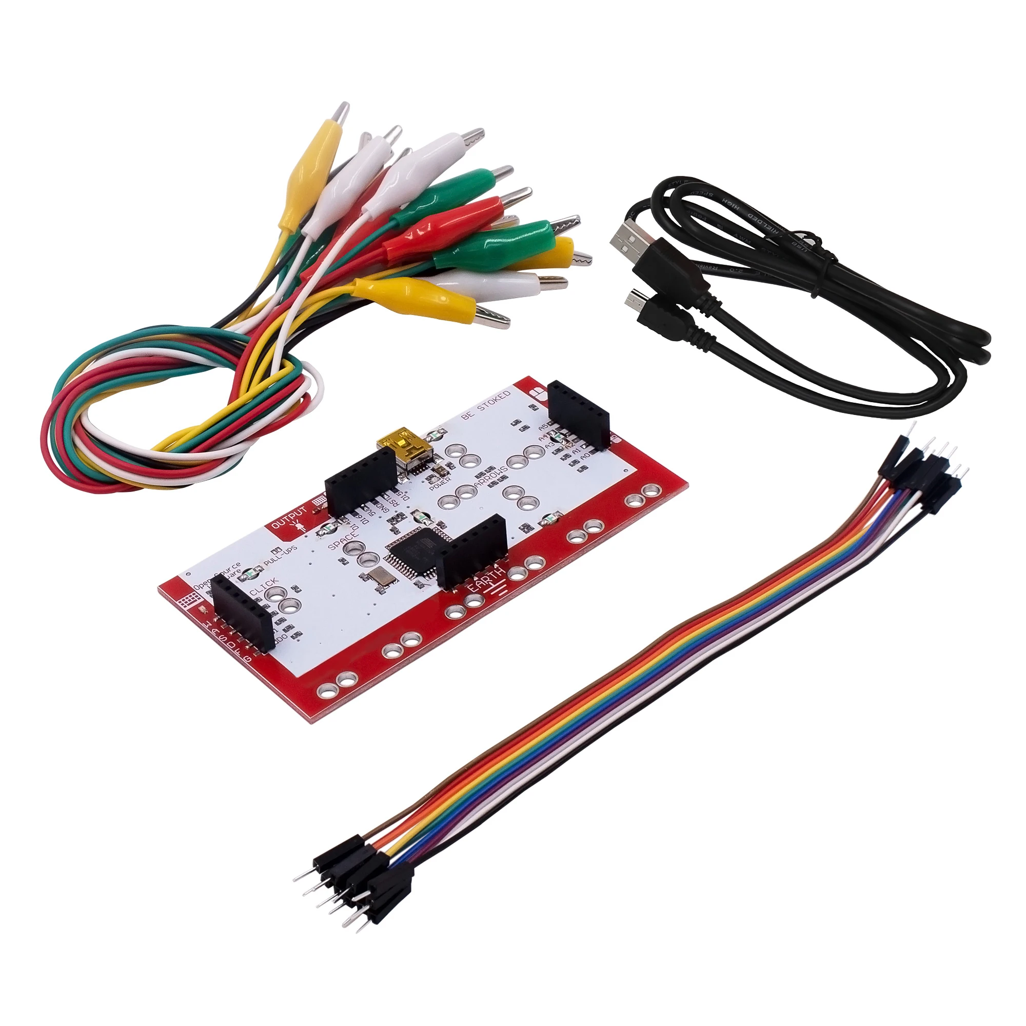 Alligator Clip Jumper Wire + Standard Controller Board DIY Kit + USB Cable For Makey, for children to learn robotics and IOT.