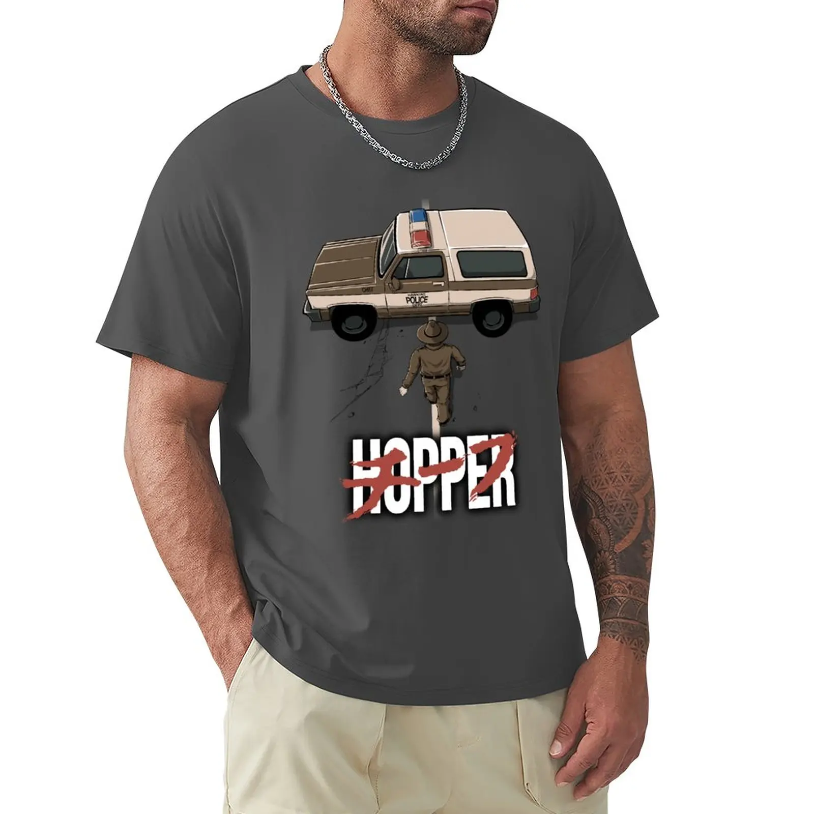 

CHIEF HOPPER T-Shirt Blouse shirts graphic tees plus size tops Men's clothing