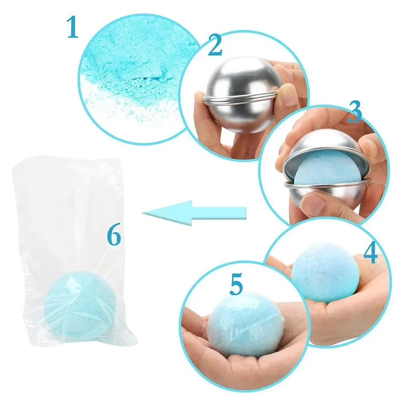 2PCS Round Aluminium Alloy Ball Bath Bomb Molds DIY Tool Bath Bomb Salt Ball Homemade Crafting Gifts Semicircle Sphere Mold bath bomb molds