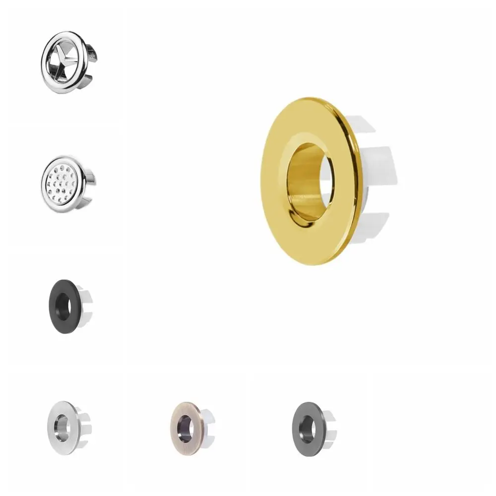 Replacement Plastic Round Overflow Cover 22-24mm Copper Sink Cover Round Six Feet Washbasin Hole Insert Bathtub
