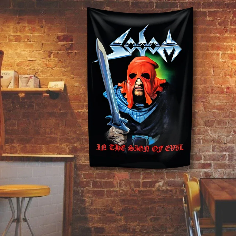 Party decorations,tapestry decorations Sodoms Tapestry Germany Thrash Metal Flag Rock Band Home Decor Bedroom Dorm Background Concert Banner Outdoor Indoor Decoration
