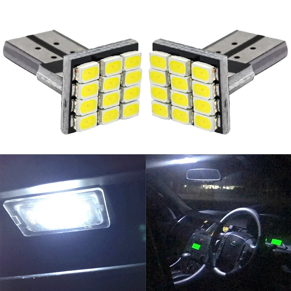 10X T10 W5W 12SMD 1206 samochód klinowy biały LED DC 12V Canbus brak dekodera błędów lampy zewnętrzne lampka tablicy rejestracyjnej narożnik zapasowy Led