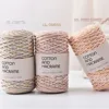 200g Mixed Color Pure Cotton Yarn,130m Round Stranded Hollow Cotton Wool,DIY Scarf Carpet Crochet Thread, High-end Knitting Yarn 6