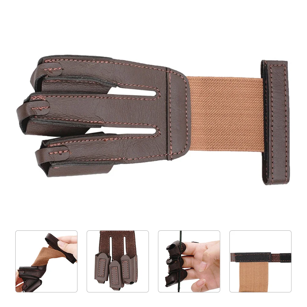 

Protection Archery Finger Guard Labels Shooting Glove Accessory