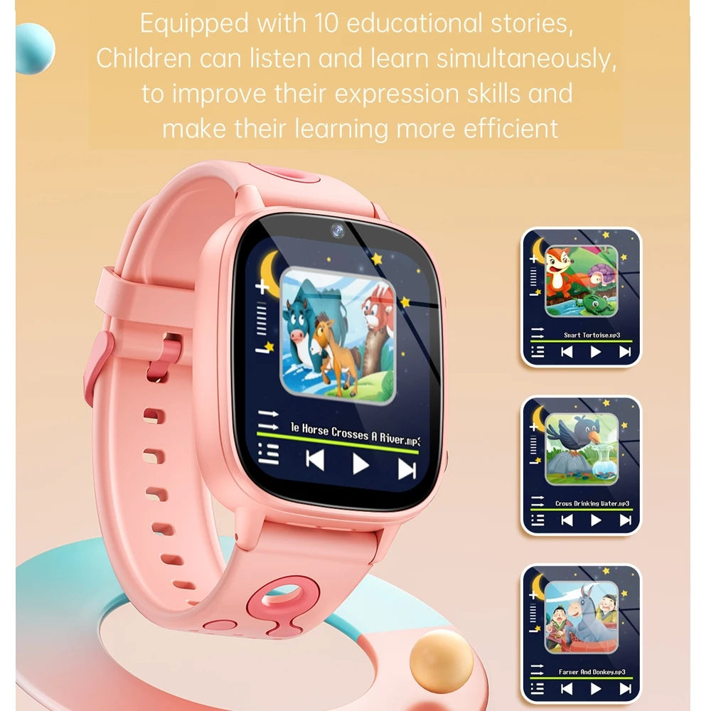 Children's Smart Watch Girls Camera Recording Video Learning Words Flashlight Kids Watch 2025 New Boys Smart Kids Watch Android
