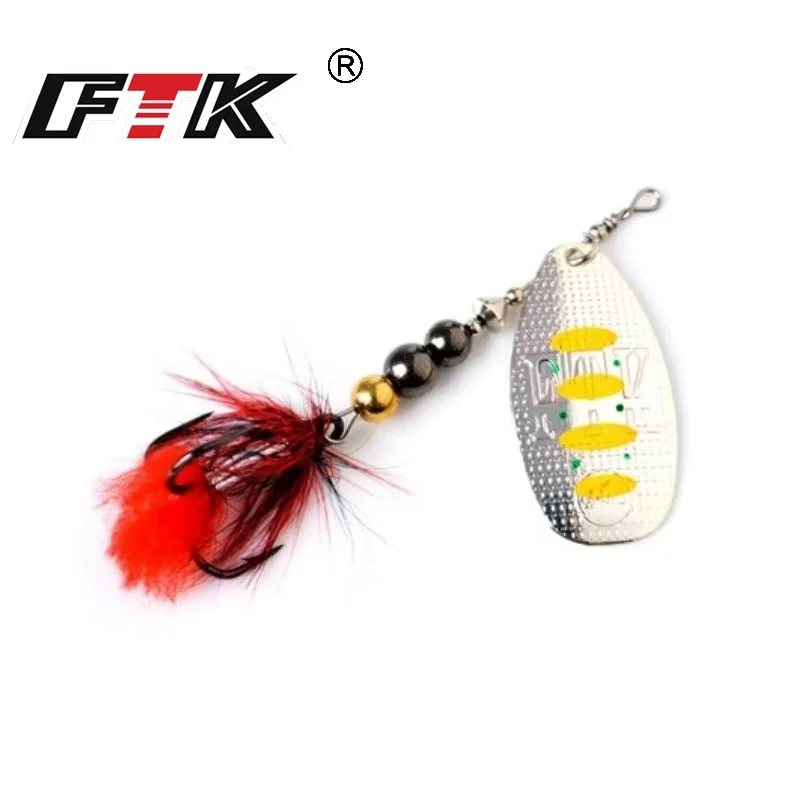 FTK Metall Angeln Köder Spinner Köder 8g 13g 19g Harte Künstliche Köder Löffel Spinner Köder Mit Drillinge für Hecht Bass