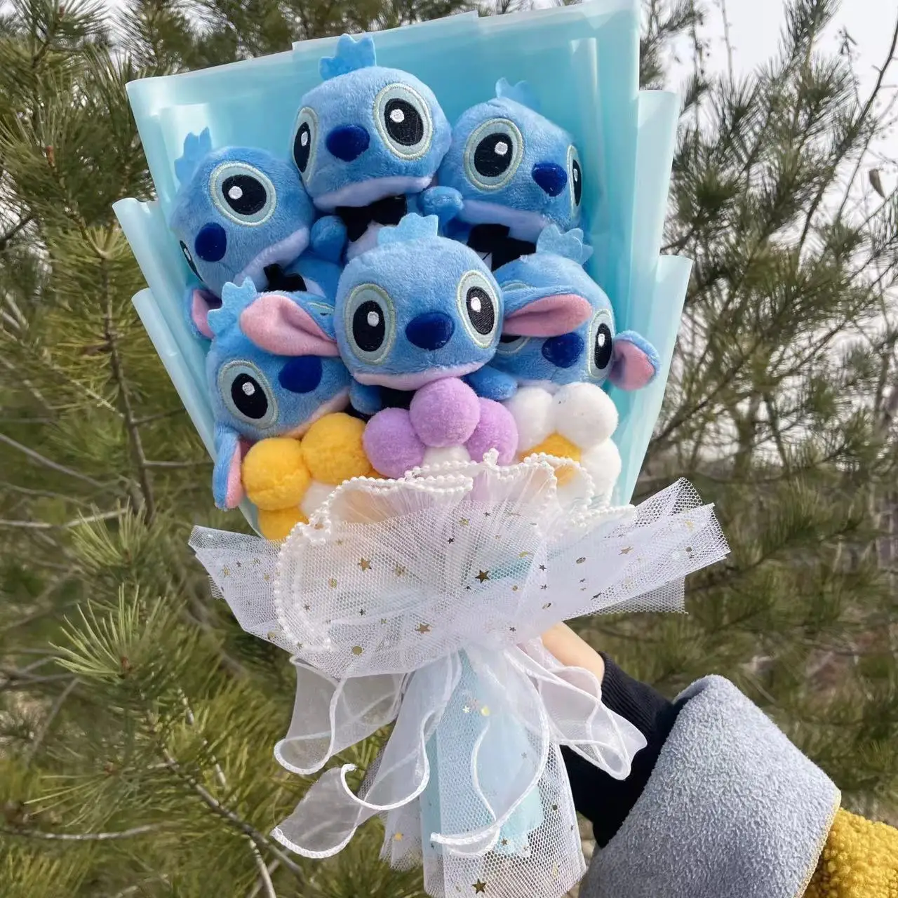Cartoon Anime Stitch Plush Doll Toy Stuffed Animals Bouquet Gift Box Valentine's Day Christmas Graduation Birthday Gifts 5