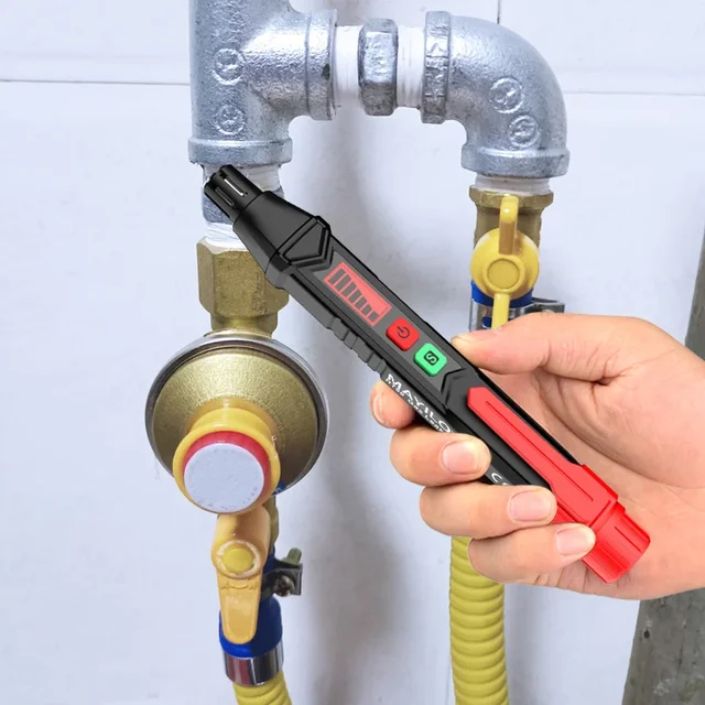 1pc compact gas leak detector - visual and audible alarm system - detects all flammable gases to ensure home safety 5