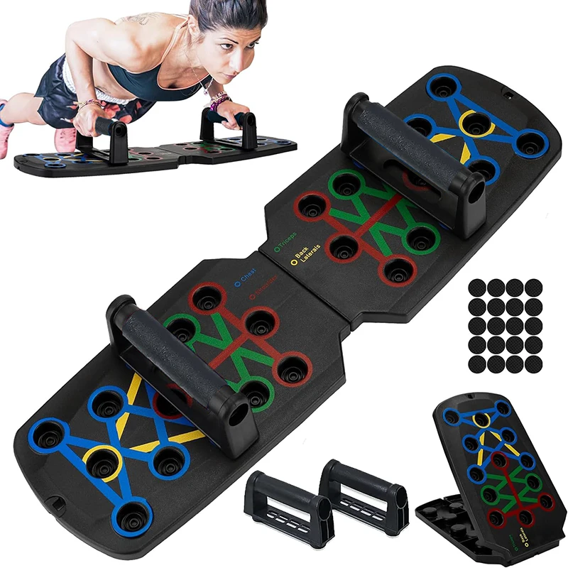 

Portable Multifunctional Push-up Board Set With Handles Foldable Fitness Equipment For Chest Abdomen Arms And Back Training