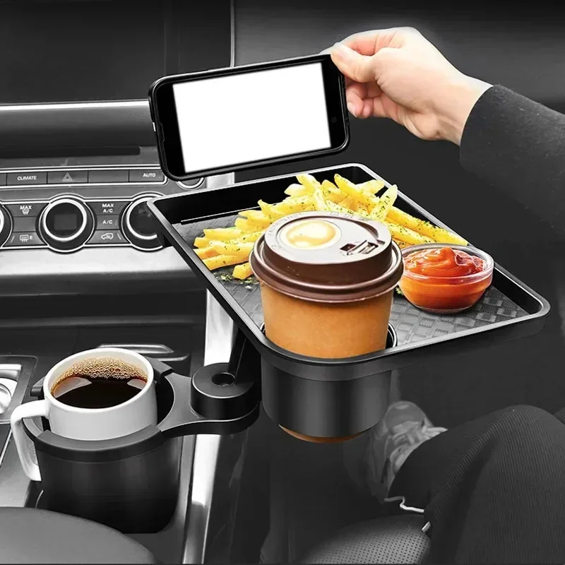Cup Holder Expander for Car Truck Detachable 360 Rotatable Tray Table Food Tray Cup Holder Expander car beverage rack drinks holder