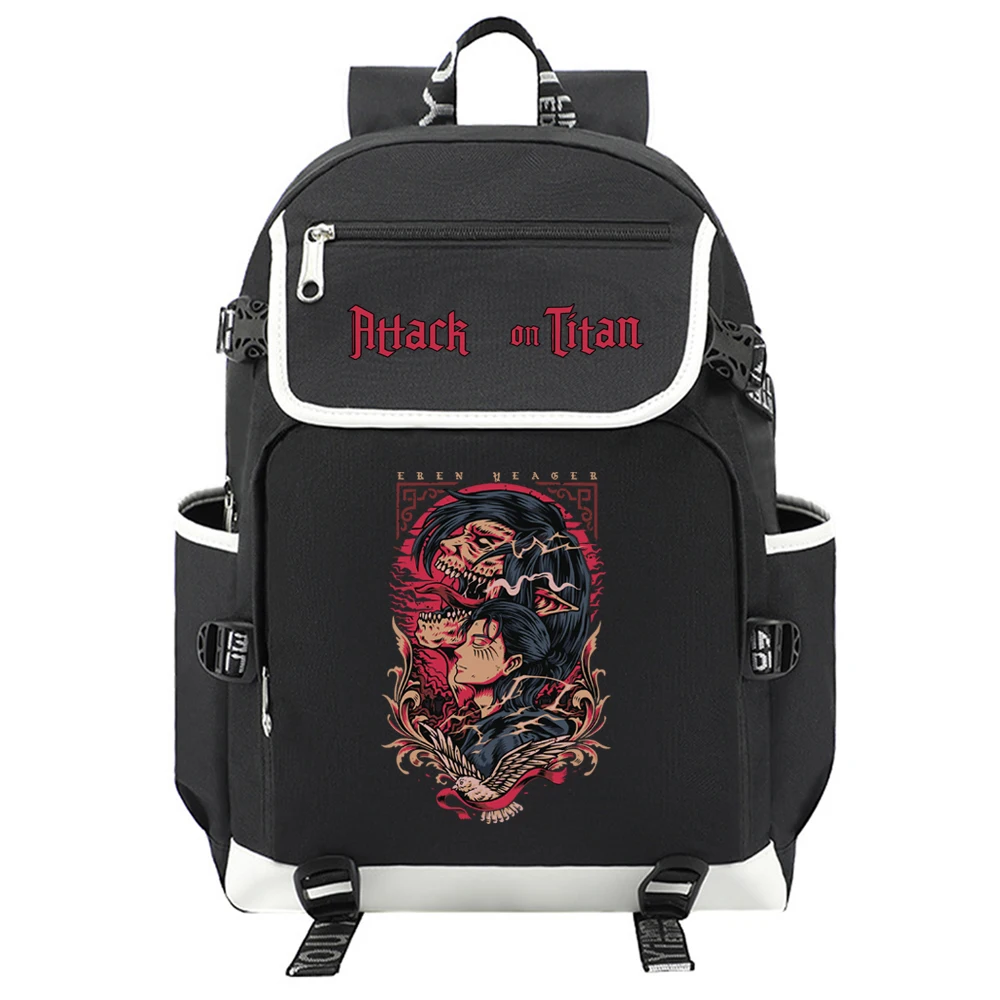 

Anime Attack On Titan Eren Yeager Backpack School Bags Travel Backpacks Outdoor Sport Usb Charging Gifts