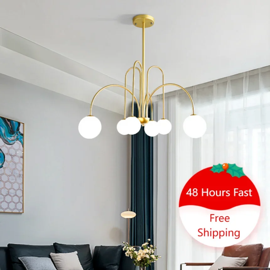 Modern Glass Pendant Lights for Living Room Kitchen Bedroom Ceiling Chandeliers Decoration Hanging Lamp Home Decor Nordic Design