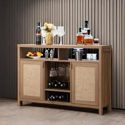 Rattan Coffee Bar Cabinet 5