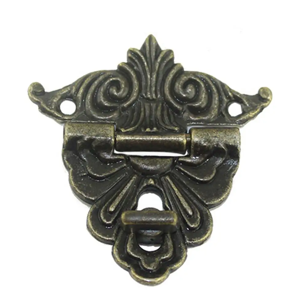 

Vintage Antique Metal Clasp Jewelry Box Suitcase Hasp Latch Wooden Case Buckle