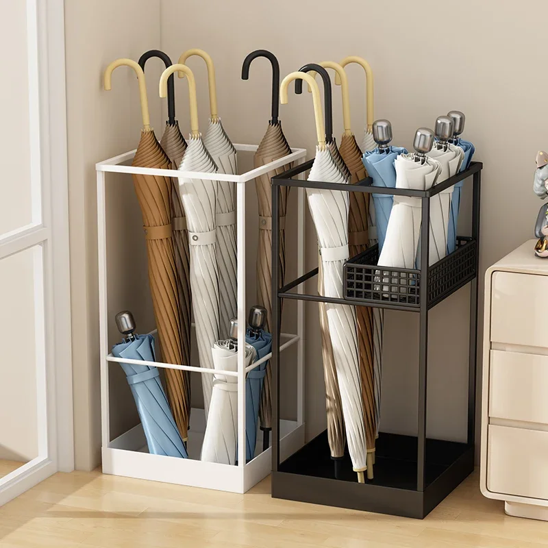 Office Commercial Corridor Umbrella Bucket Water Collection Rack Home Door Simple Iron Art Anti-rust Umbrella Storage Rack