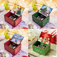 Merry Christmas Halloween Music Box Anime Theme Wooden Hand Cranked Musical Box Children New Year Birthday Gift 1
