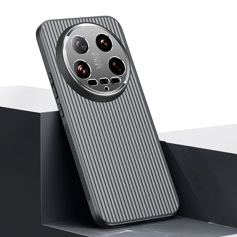 per Xiaomi Mi 14 Redmi K40 Pro Ultra Custodia per telefono 3D Stripe Metal Cover Proteggi fotocamera Opaco Soft Shell Anti-caduta Antiscivolo Fundas_voghion.com