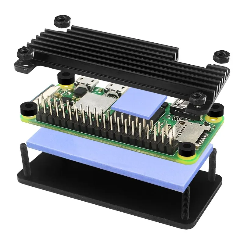Aluminum Case with Passive Cooling and Heat Sink for Raspberry Pi Zero 2 W