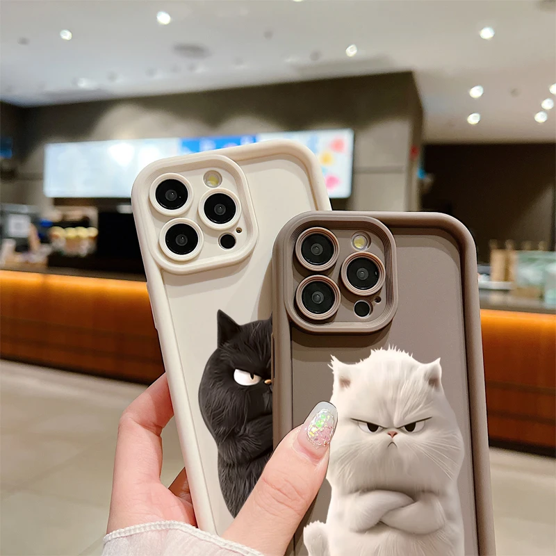 Charming Black Cat Soft Lanyard Rope Phone Case Cover