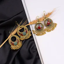 

2022 New Hot Selling Golden Drop Oil Bohemian National Romantic Sumi Beads Earrings Drop For Women