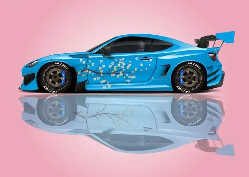 

Сакура вишневый цвет, виниловая оболочка с японской тематикой для автомобиля, универсальный размер, большая видеокарта для автомобиля