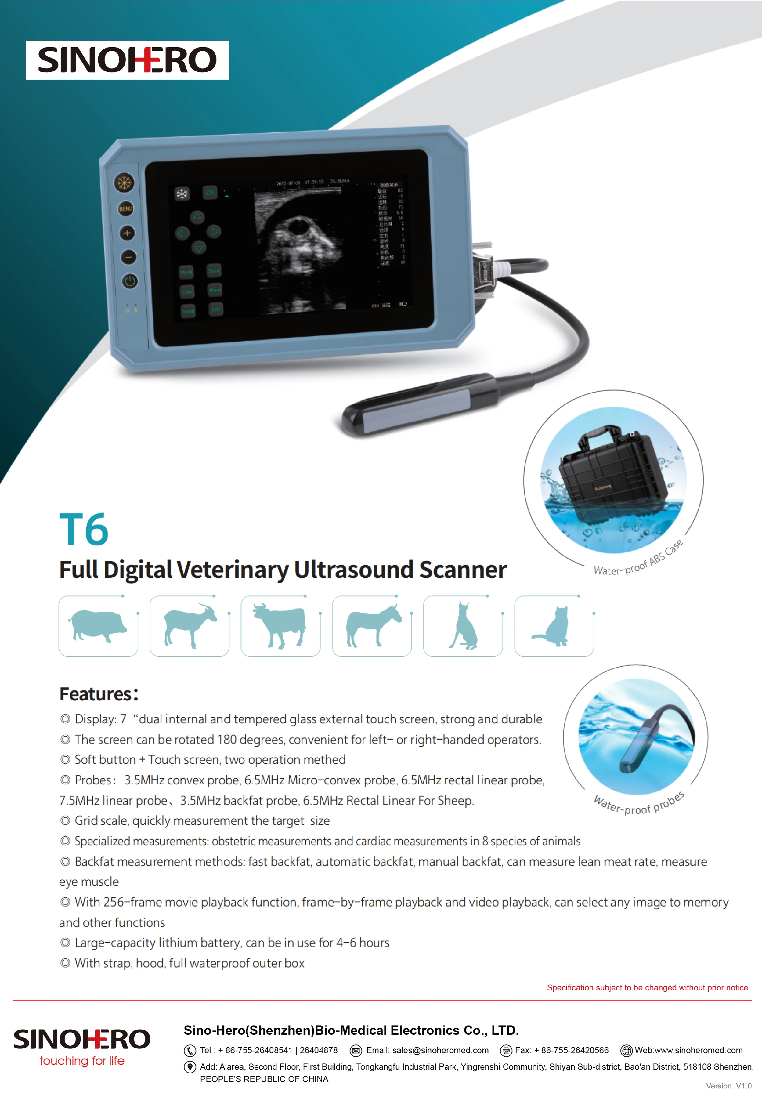 T6 Machine Veterinary Ultrasound Vet B-Ultra Pregnancy Machine Portable veterina